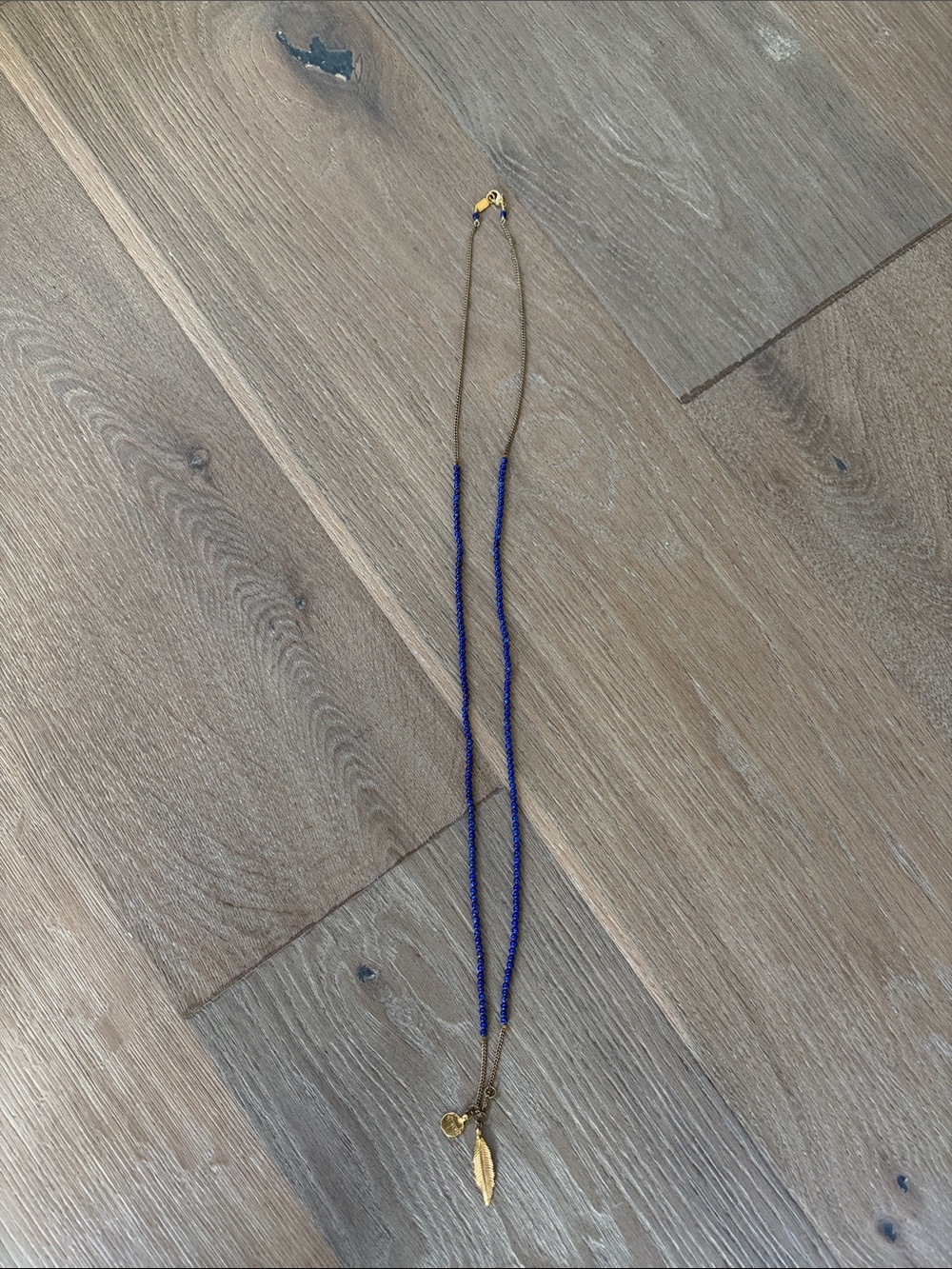 Chan Luu Navy Beaded Necklace with Gold Charms - Picture 6 of 7
